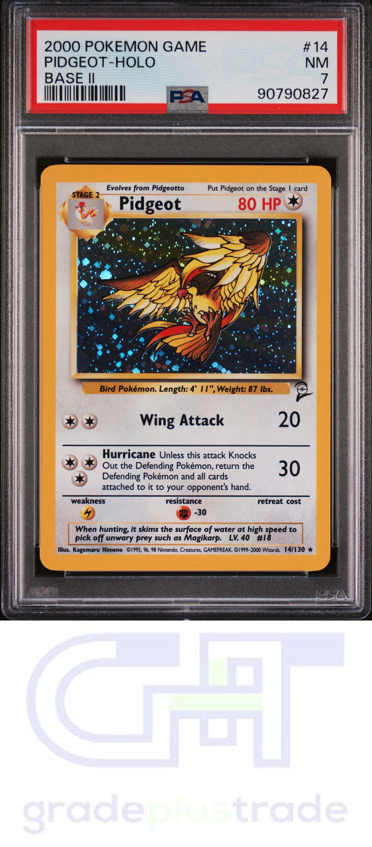 2000 Pokemon Game Base II #14 Pidgeot-Holo PSA 7