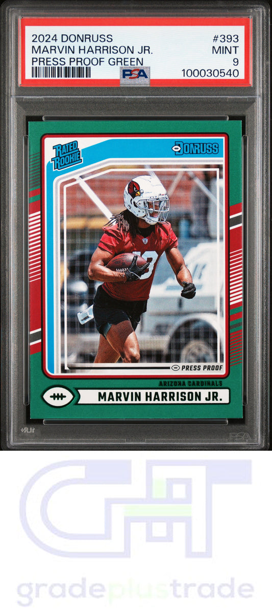 2024 Panini Donruss #393 Press Proof Green Marvin Harrison Jr. PSA 9 (#1)