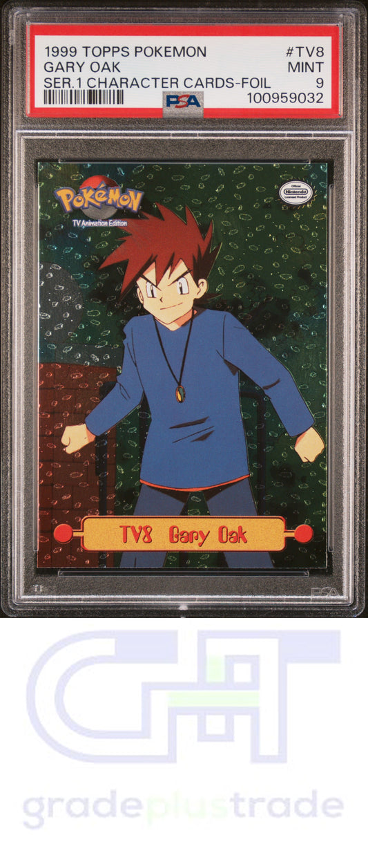 1999 Topps Pokemon Series 1 Character Cards #TV8 Foil Gary Oak PSA 9