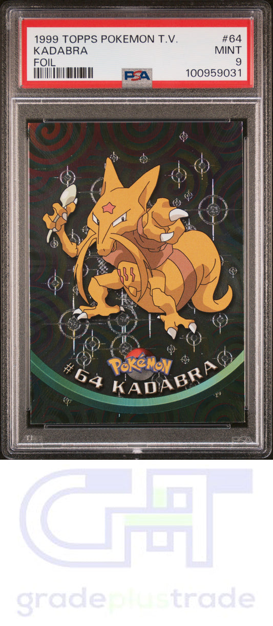 1999 Topps Pokemon Tv #64 Foil Kadabra PSA 9