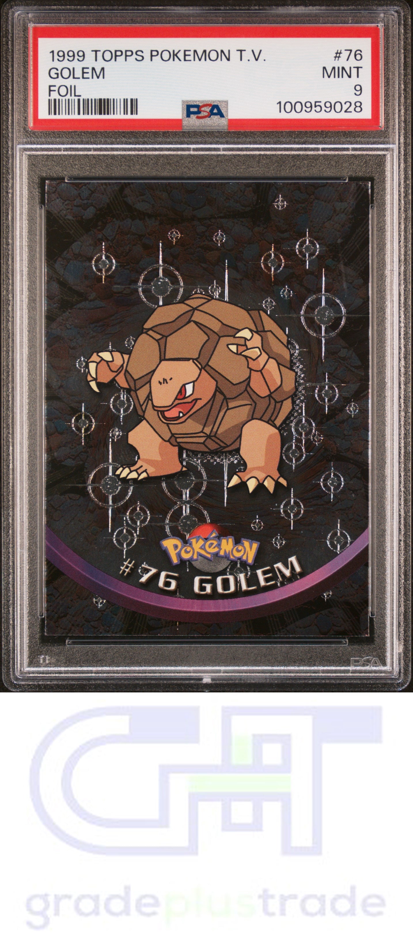 1999 Topps Pokemon Tv #76 Foil Golem PSA 9