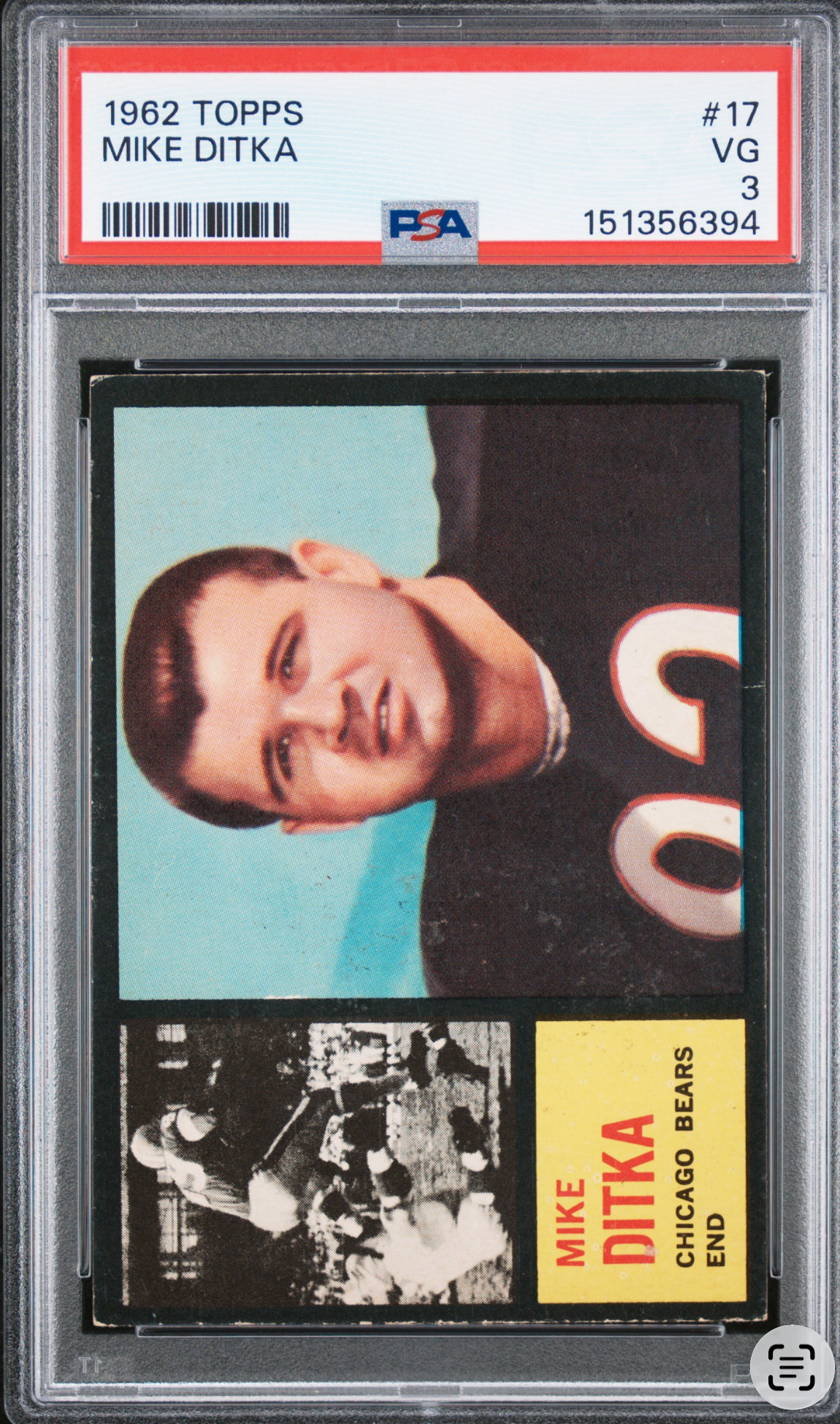 1962 Topps Mike Ditka VG PSA 3