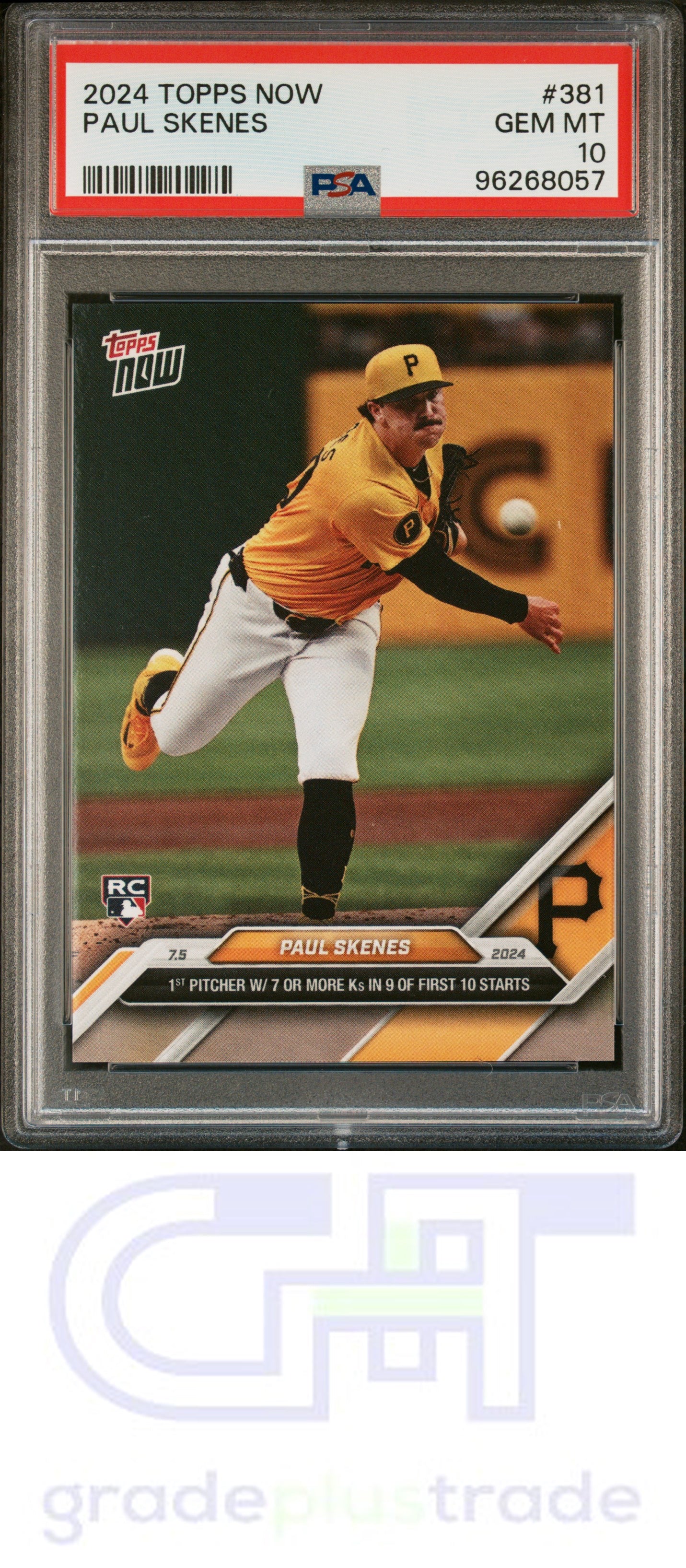 2024 Topps Now #381 Paul Skenes RC PSA 10