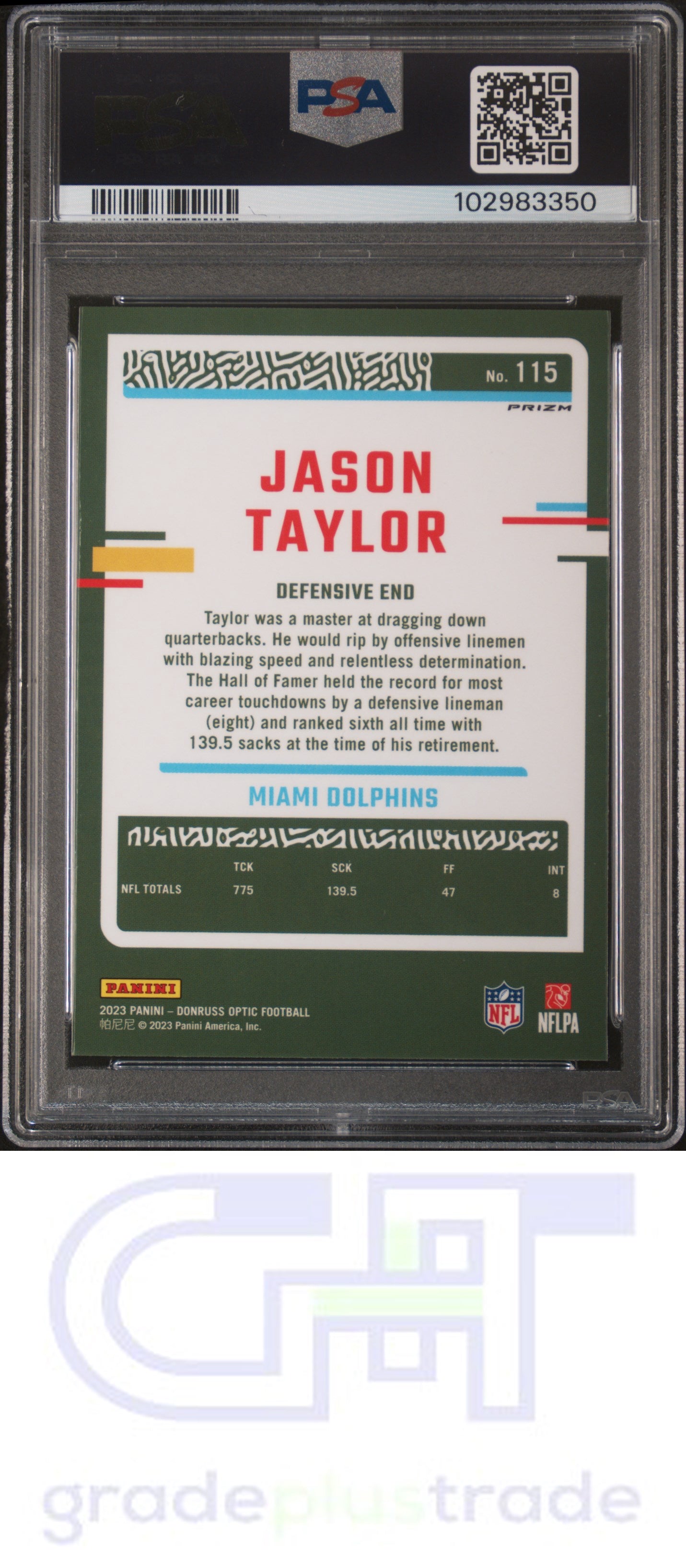 2023 Panini Donruss Optic #115 Stars Jason Taylor PSA 9