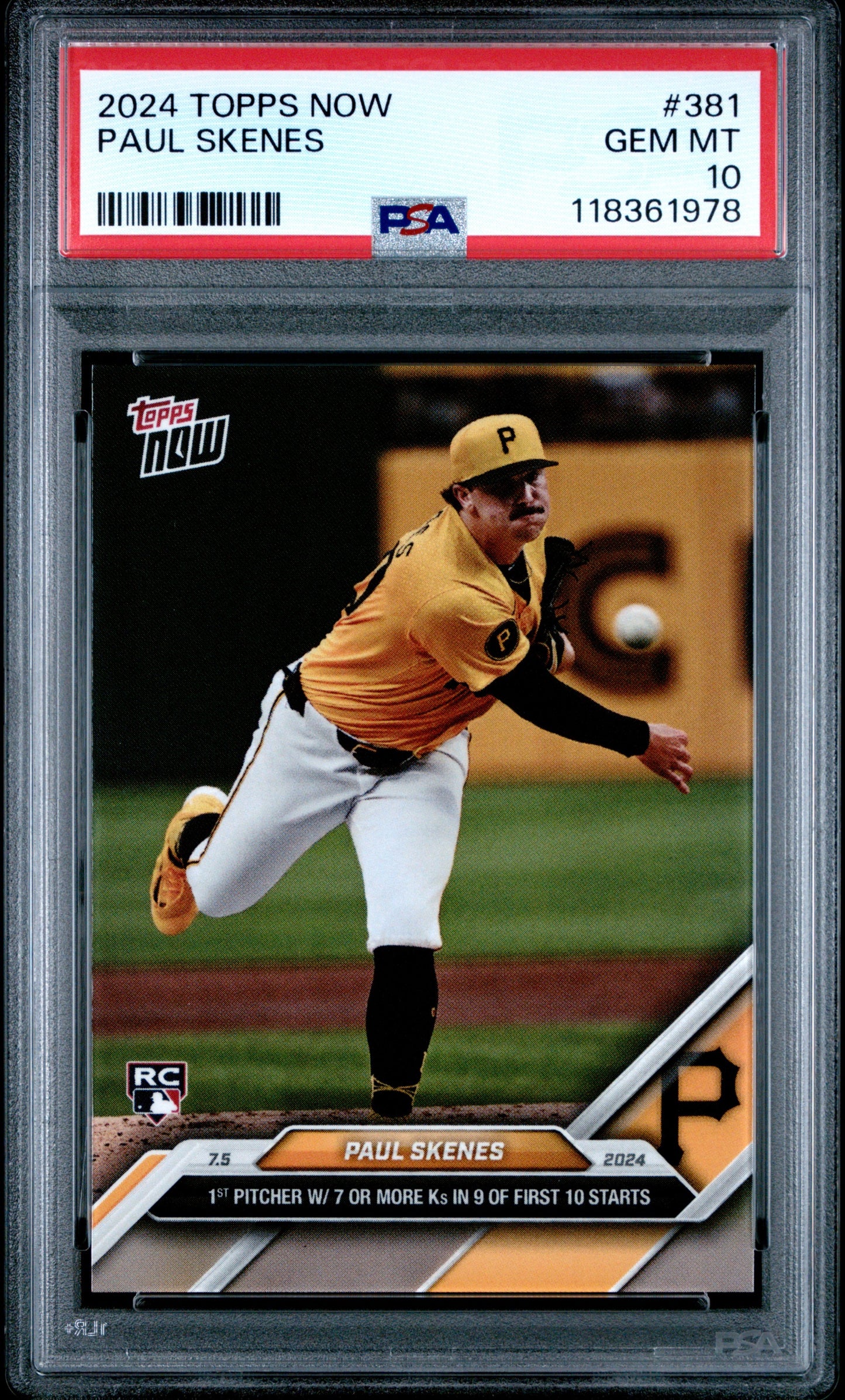 2024 Topps Now #381 Paul Skenes PSA 10
