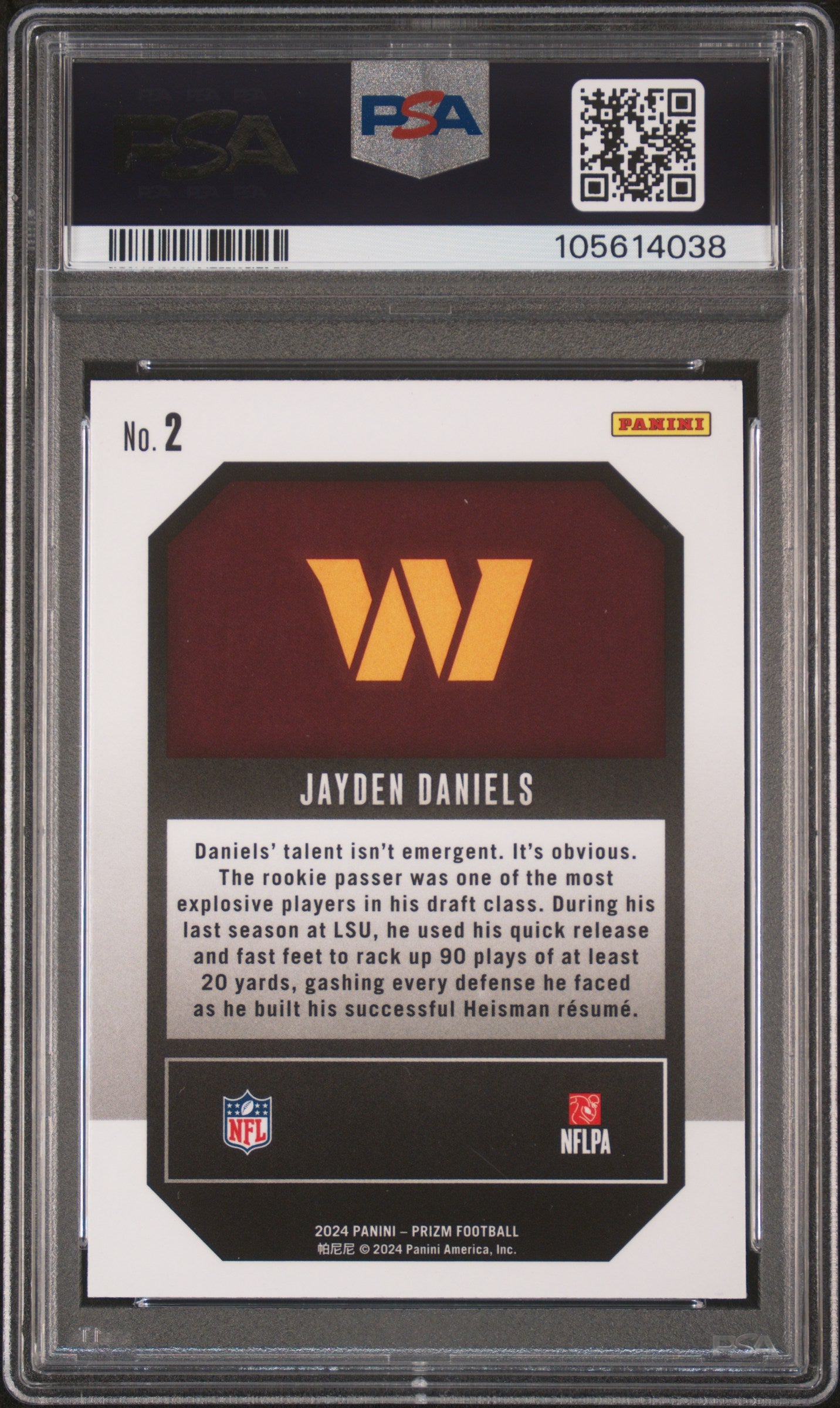 2024 Panini Prizm Emergent #2 Jayden Daniels RC PSA 9