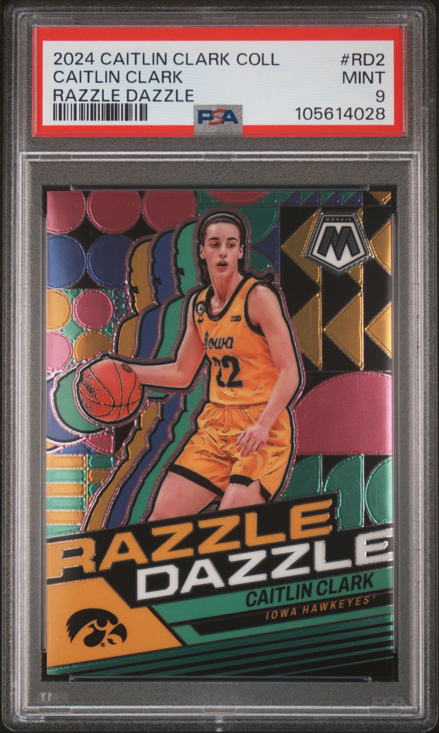 2024 Panini Caitlin Clark Collection Razzle Dazzle #RD2 Caitlin Clark RC PSA 9