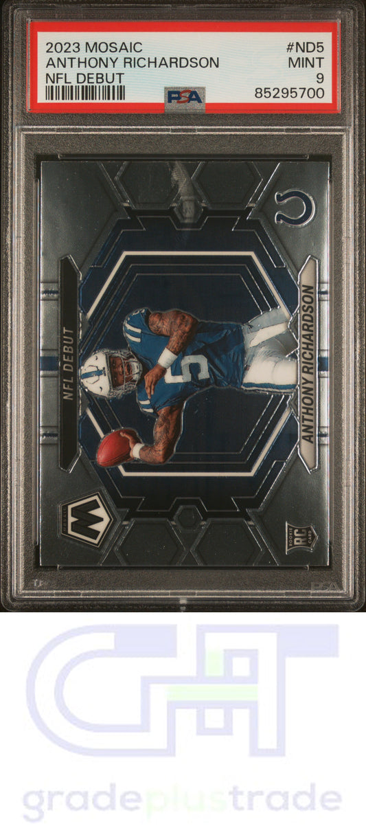 2023 Panini Mosaic Nfl Debut #ND5 Anthony Richardson RC PSA 9