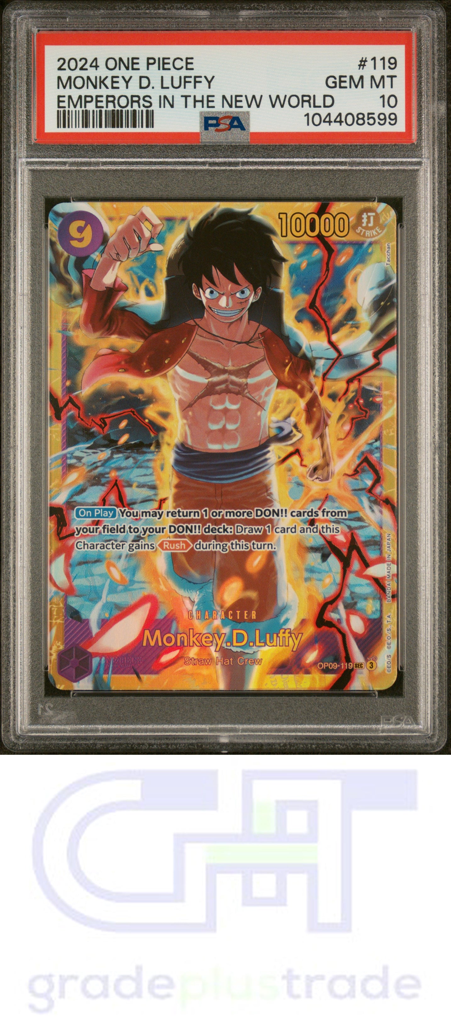 2024 One Piece Op09-Emperors In The New World #119 Monkey D. Luffy PSA 10