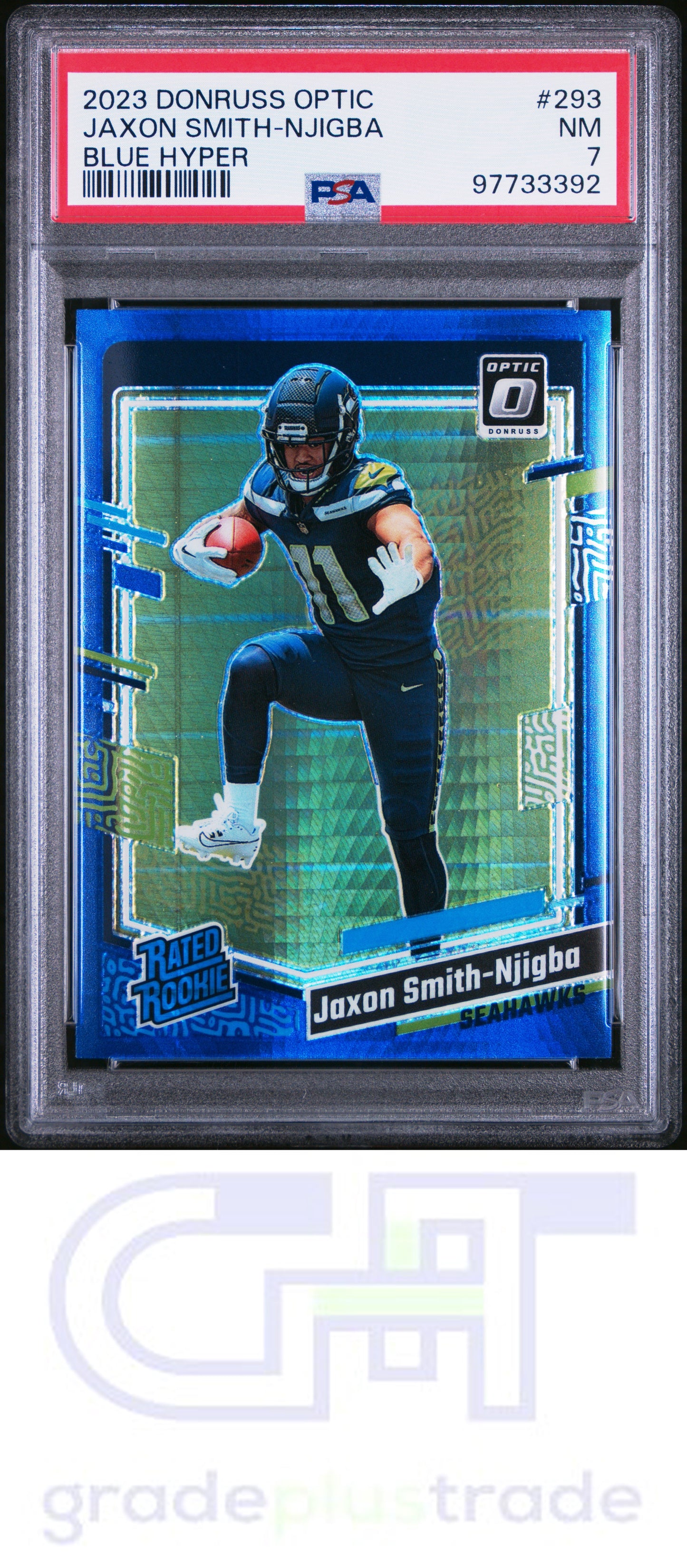 2023 Panini Donruss Optic #293 Blue Hyper Jaxon Smith-Njigba PSA 7