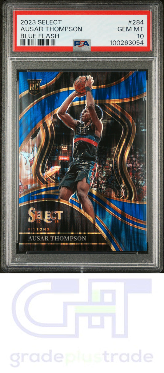 2023 Panini Select #284 Blue Flash Ausar Thompson RC #'d /99 PSA 10