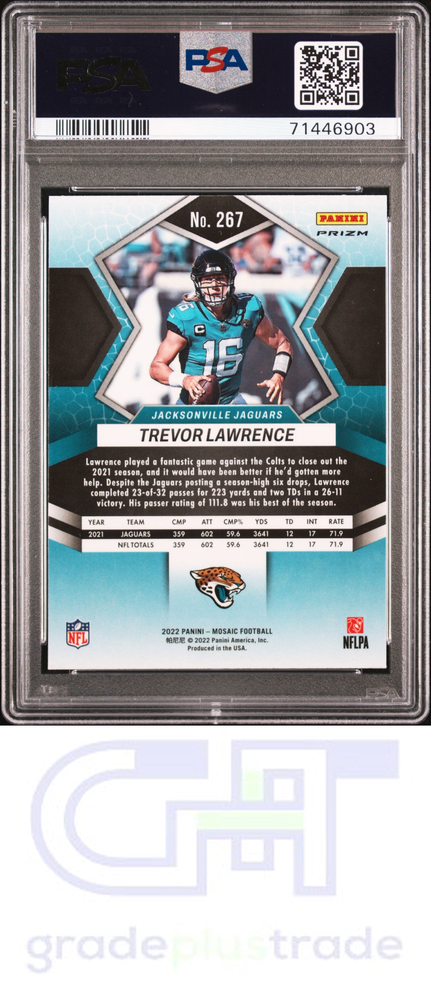 2022 Panini Mosaic #267 Mosaic Trevor Lawrence PSA 10