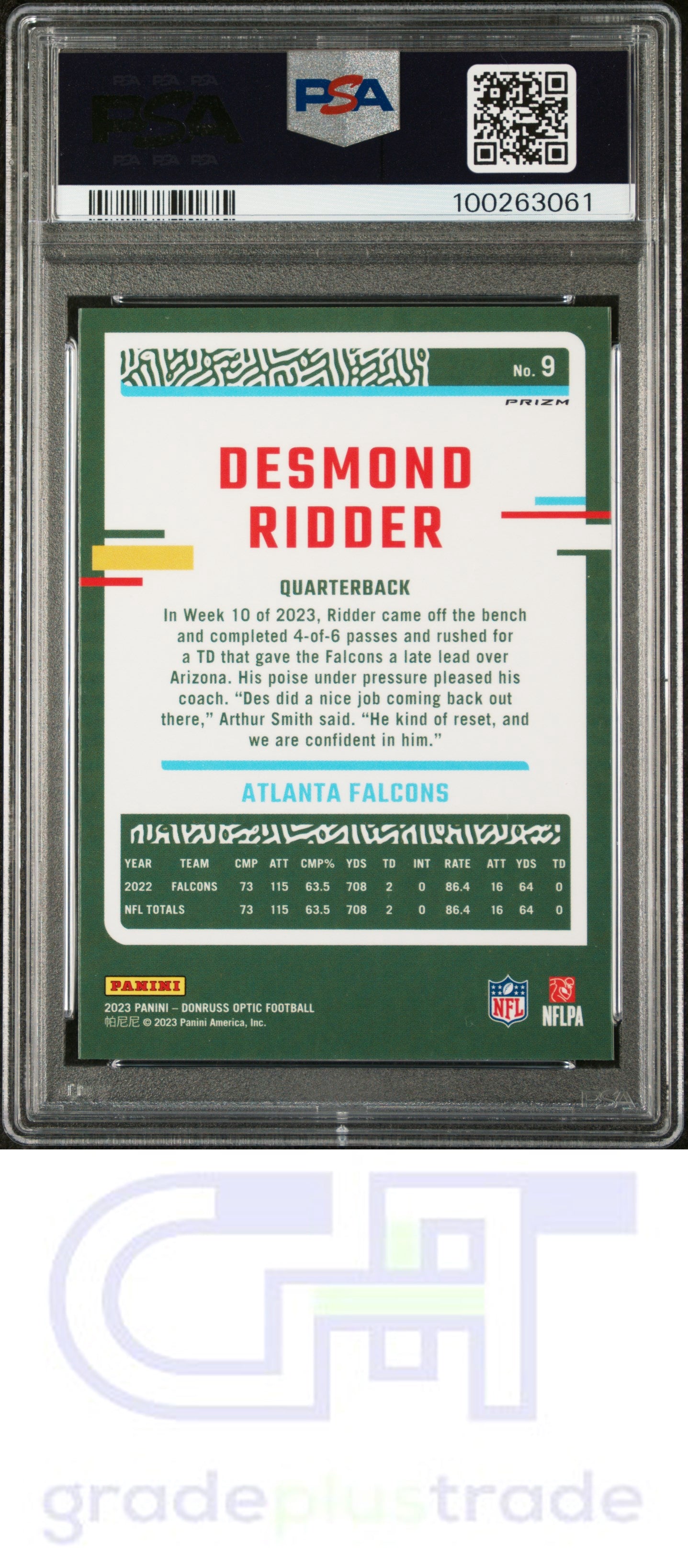 2023 Panini Donruss Optic #9 Stars Desmond Ridder PSA 10