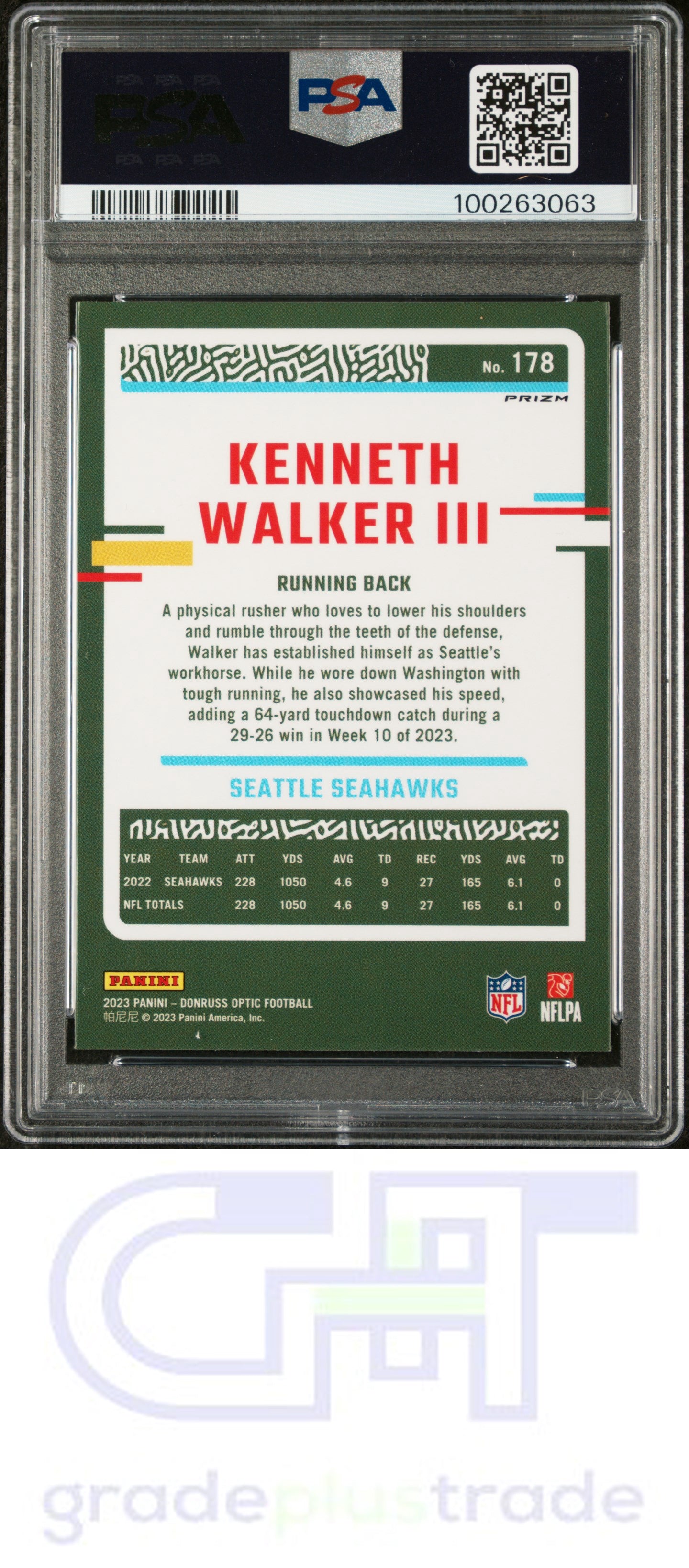 2023 Panini Donruss Optic #178 Stars Kenneth Walker Iii PSA 8