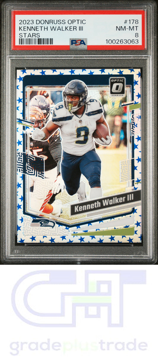 2023 Panini Donruss Optic #178 Stars Kenneth Walker Iii PSA 8