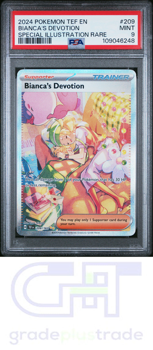 2024 Pokemon Tef En-Temporal Forces #209 SIR Bianca's Devotion PSA 9
