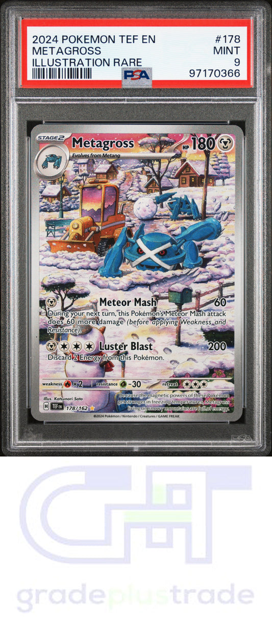 2024 Pokemon Tef En-Temporal Forces #178 Illustration Rare Metagross PSA 9