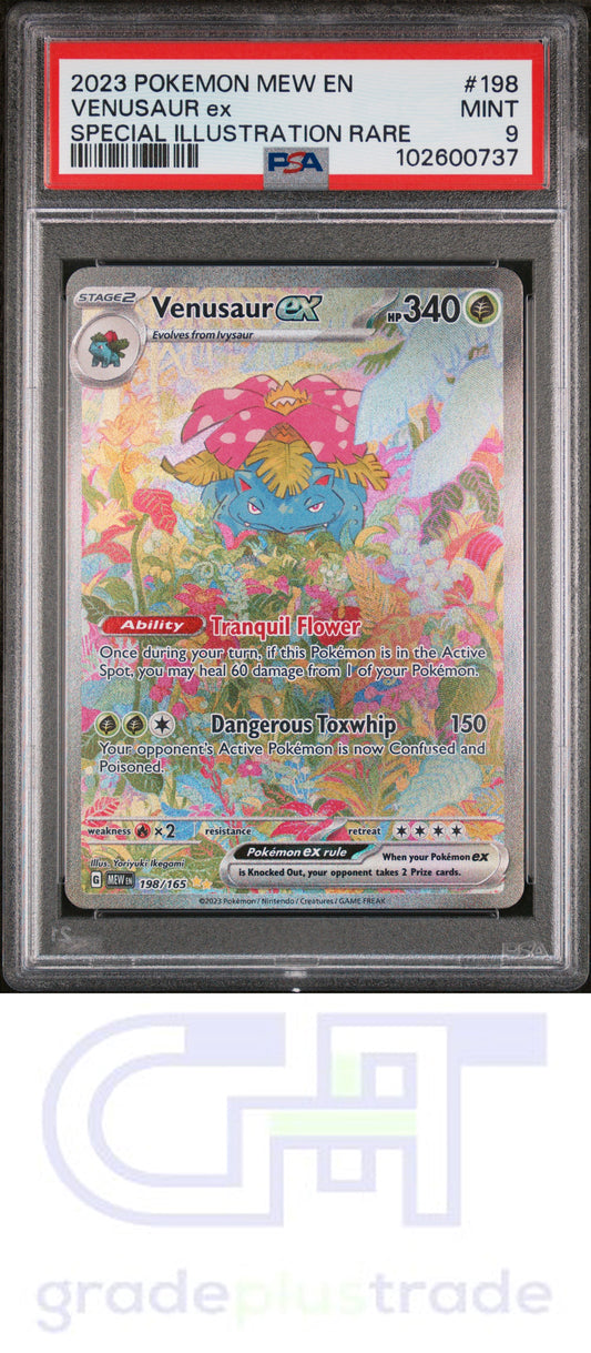 2023 Pokemon Mew En-151 #198 Special Illustration Rare Venusaur Ex PSA 9