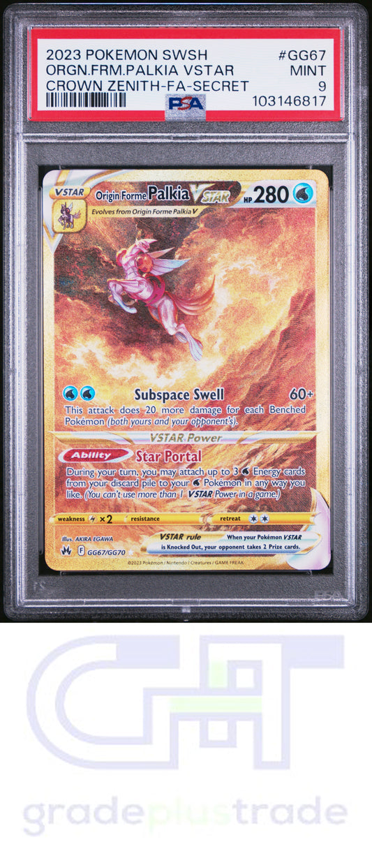 2023 Pokemon SWSH Crown Zenith #GG67 Secret Orgn.Frm.Palkia Vstar PSA 9