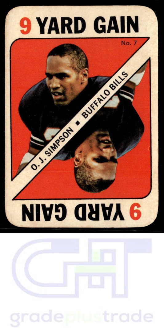 1971 Topps #7 Game Inserts O.J. Simpson