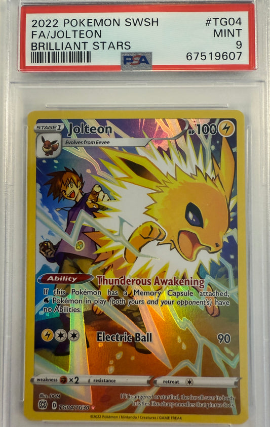 2022 Pokemon SWSH Brilliant Stars #TG04 Brilliant Stars Jolteon PSA 9