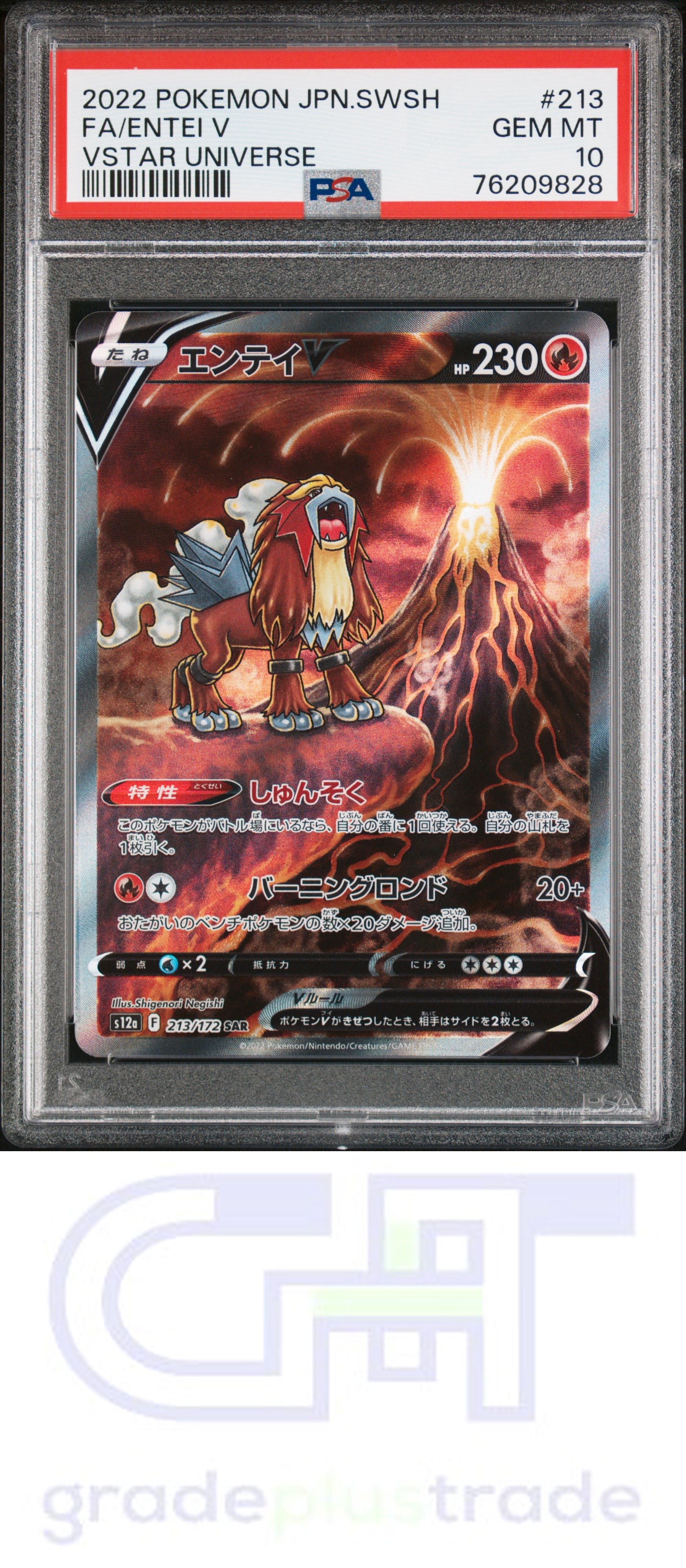 2022 Pokemon Japanese SWSH Vstar Universe #213 Entei V PSA 10