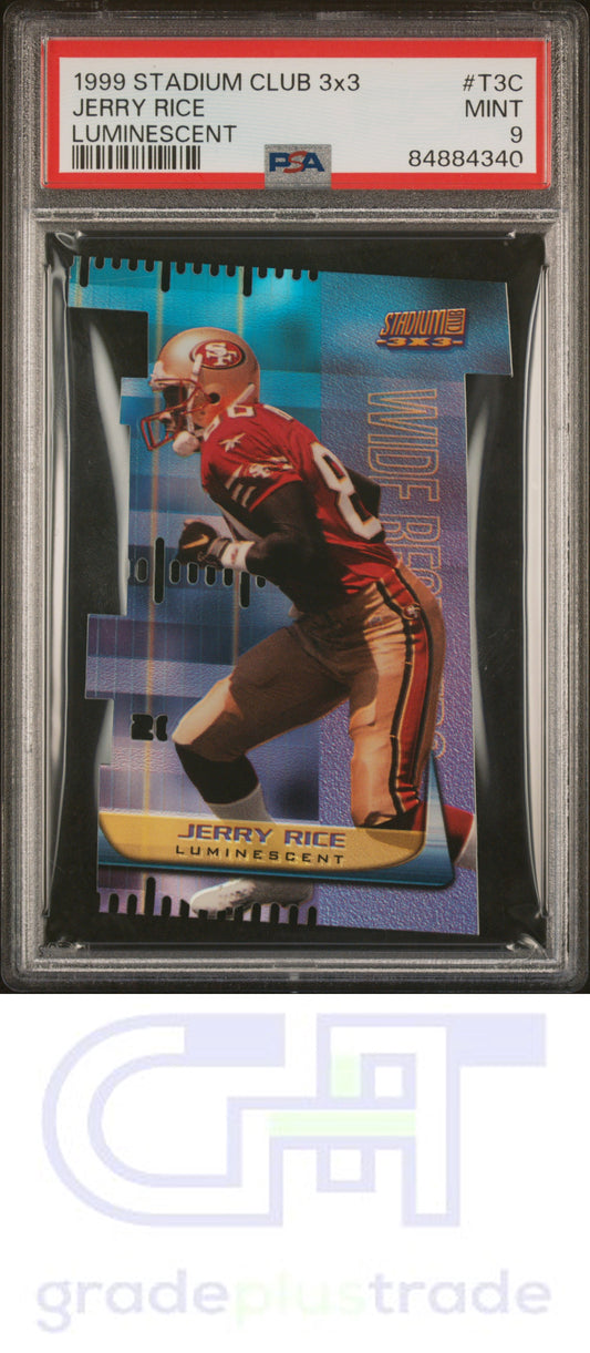 1999 Stadium Club 3x3 #T3C Luminescent Jerry Rice PSA 9