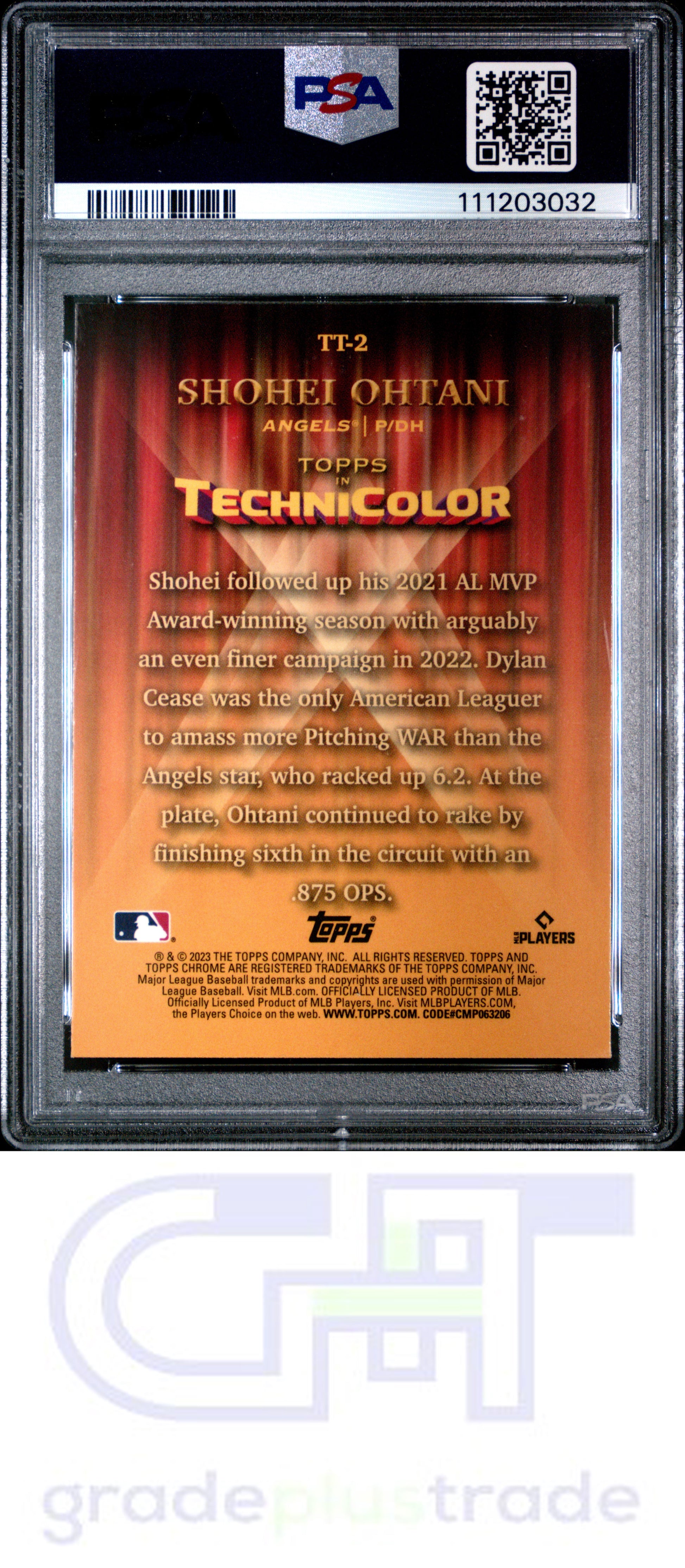 2023 Topps Chrome Topps In Technicolor #TT2 Shohei Ohtani PSA 10