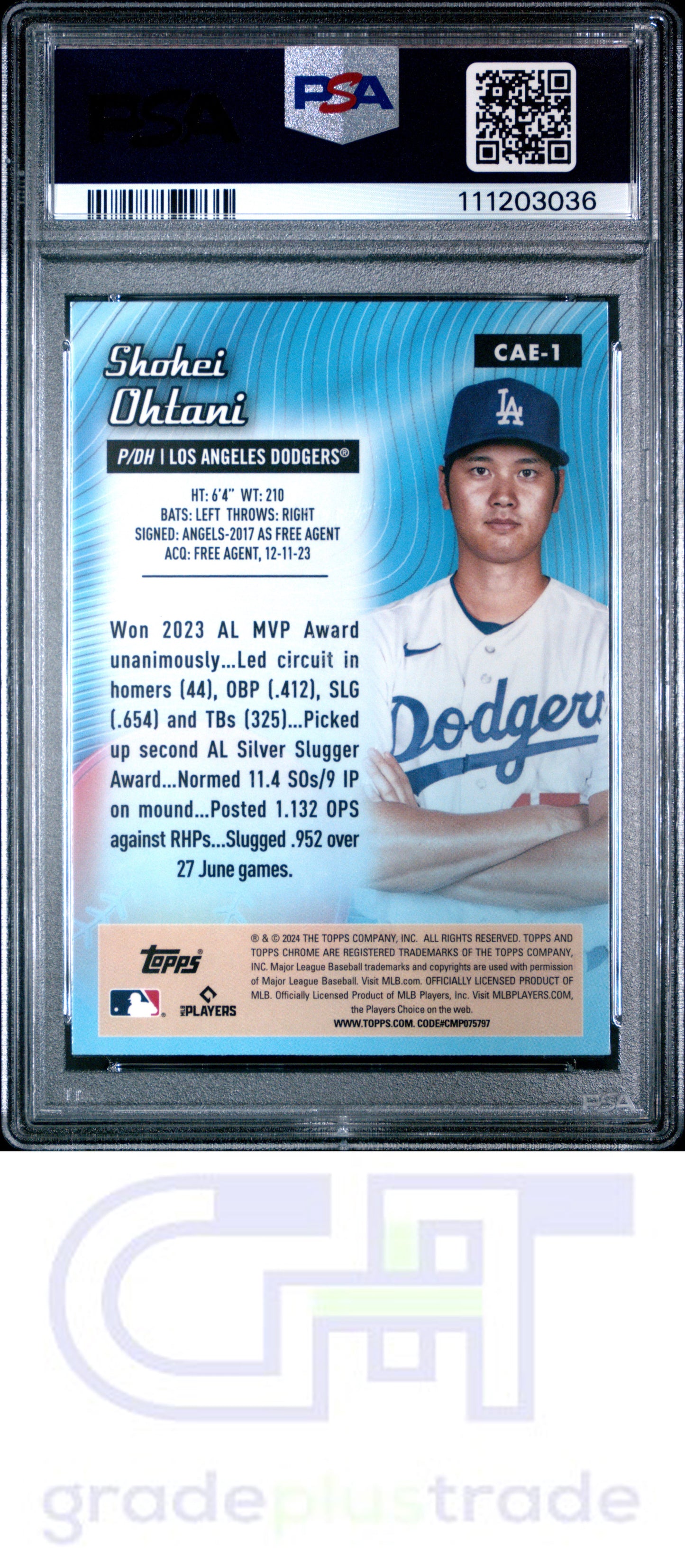 2024 Topps Chrome Chrome All Etch #CAE1 Shohei Ohtani PSA 10