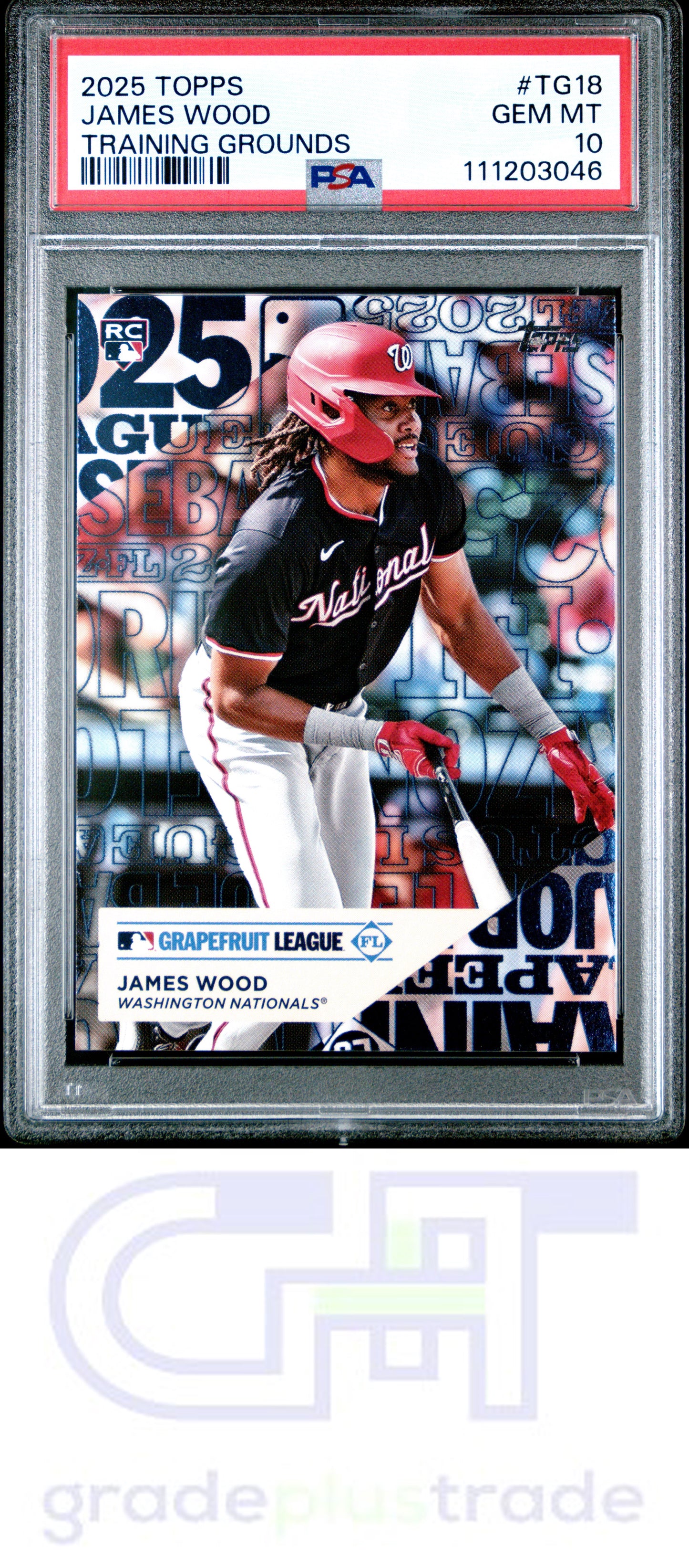 2025 Topps Training Grounds #TG18 James Wood RC PSA 10