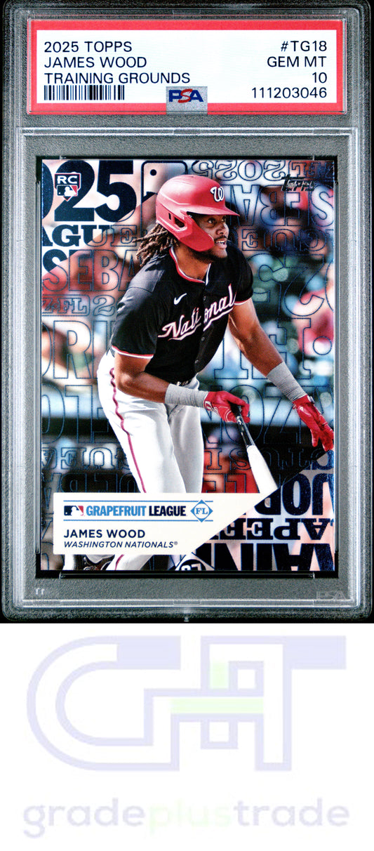 2025 Topps Training Grounds #TG18 James Wood RC PSA 10