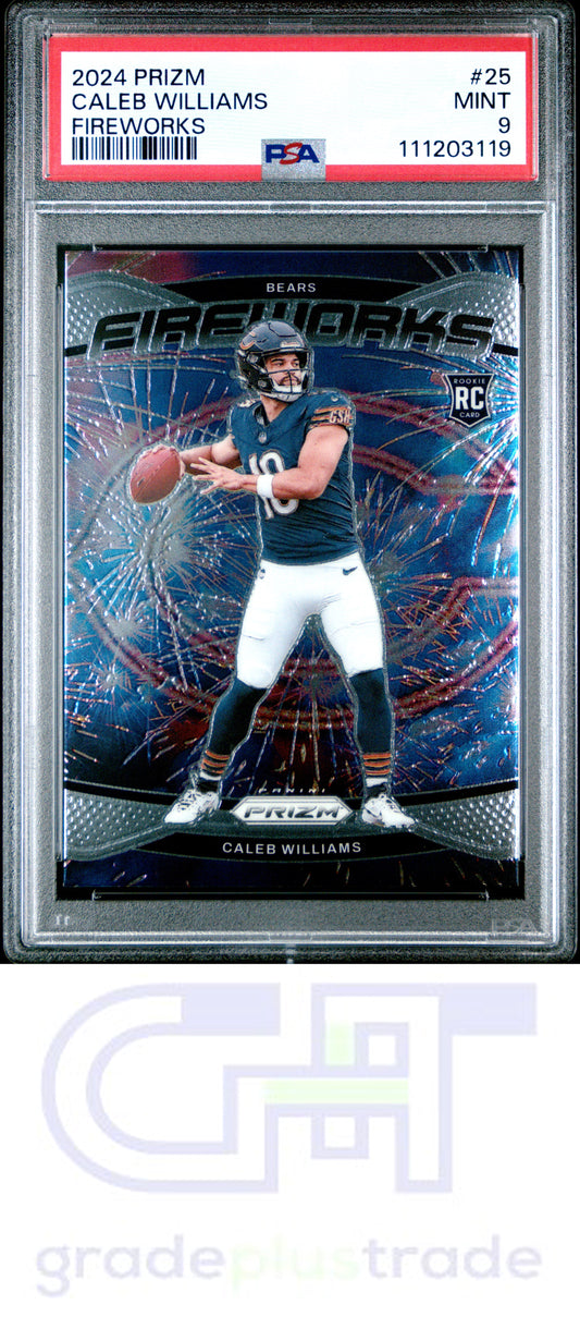 2024 Panini Prizm Fireworks #25 Caleb Williams RC PSA 9