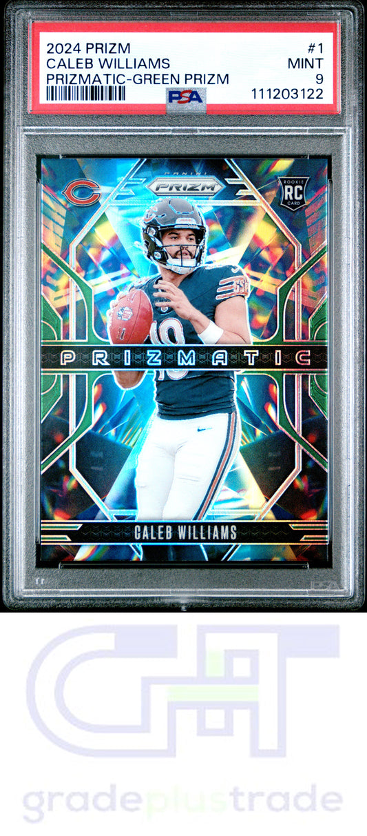2024 Panini Prizm Prizmatic #1 Green Prizm Caleb Williams RC PSA 9