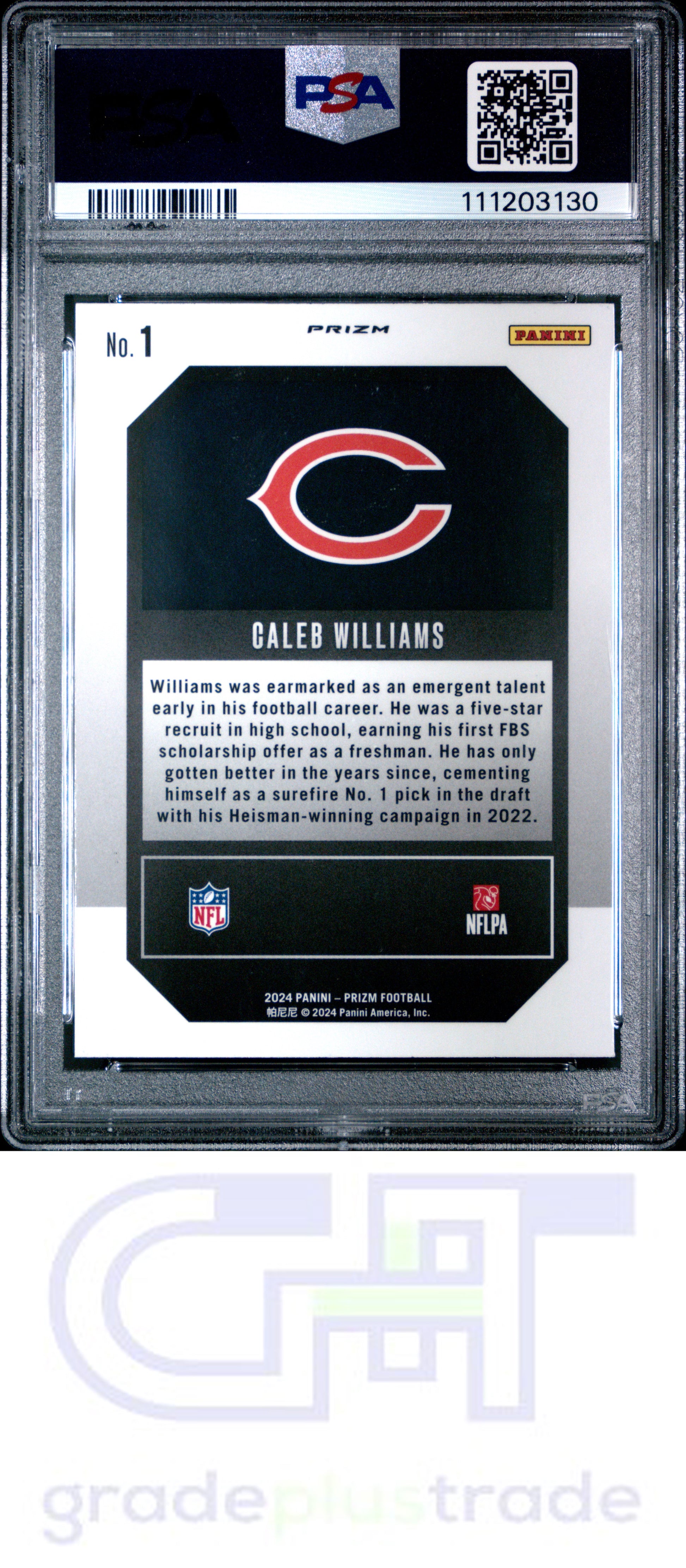 2024 Panini Prizm Emergent #1 Green Prizm Caleb Williams RC PSA 10