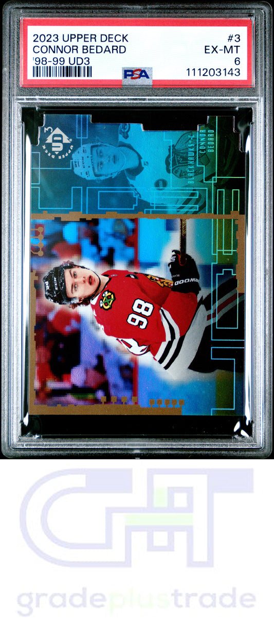 2023 Upper Deck Extended Series 1998-99 Ud3 #3 Connor Bedard RC PSA 6