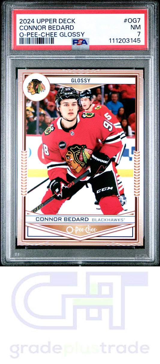 2024 Upper Deck O-Pee-Chee Glossy #OG7 Connor Bedard PSA 7