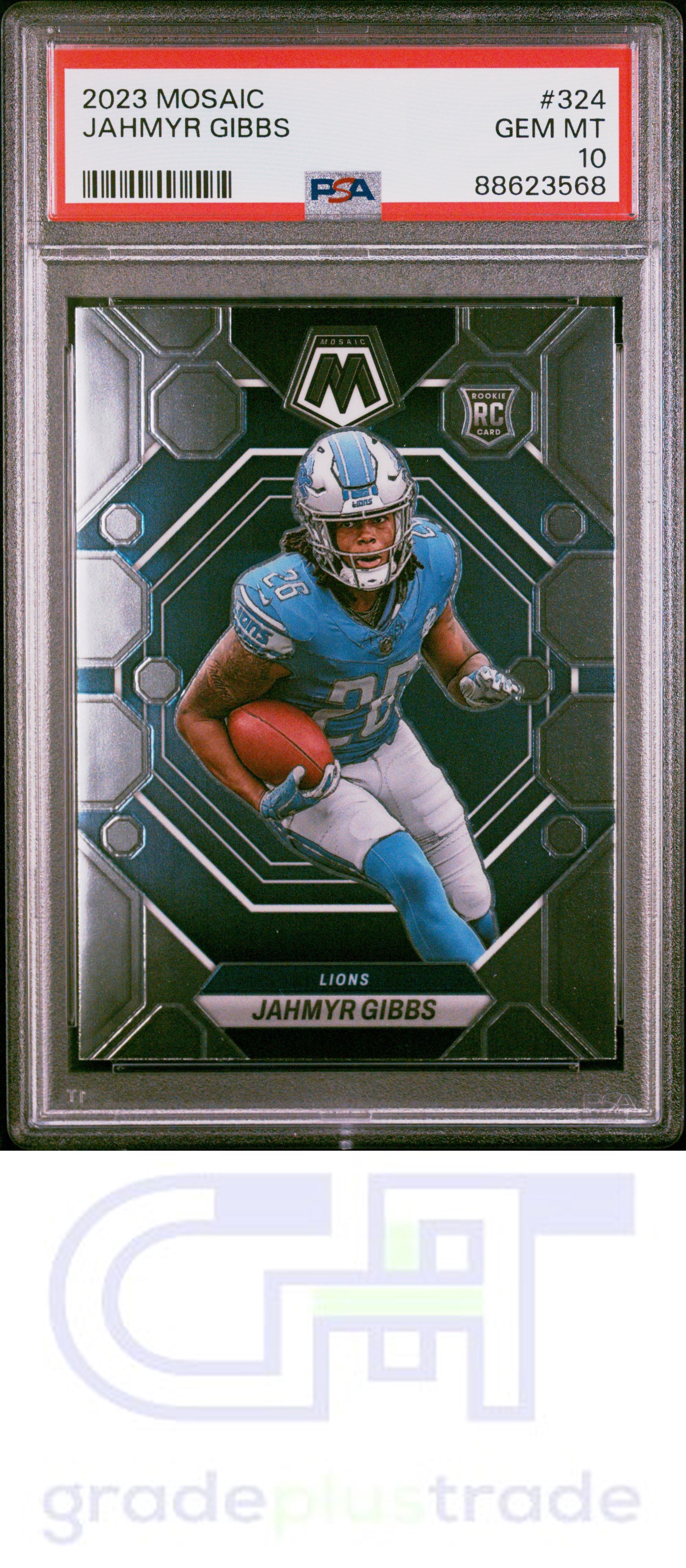 2023 Panini Mosaic #324 Jahmyr Gibbs RC PSA 10