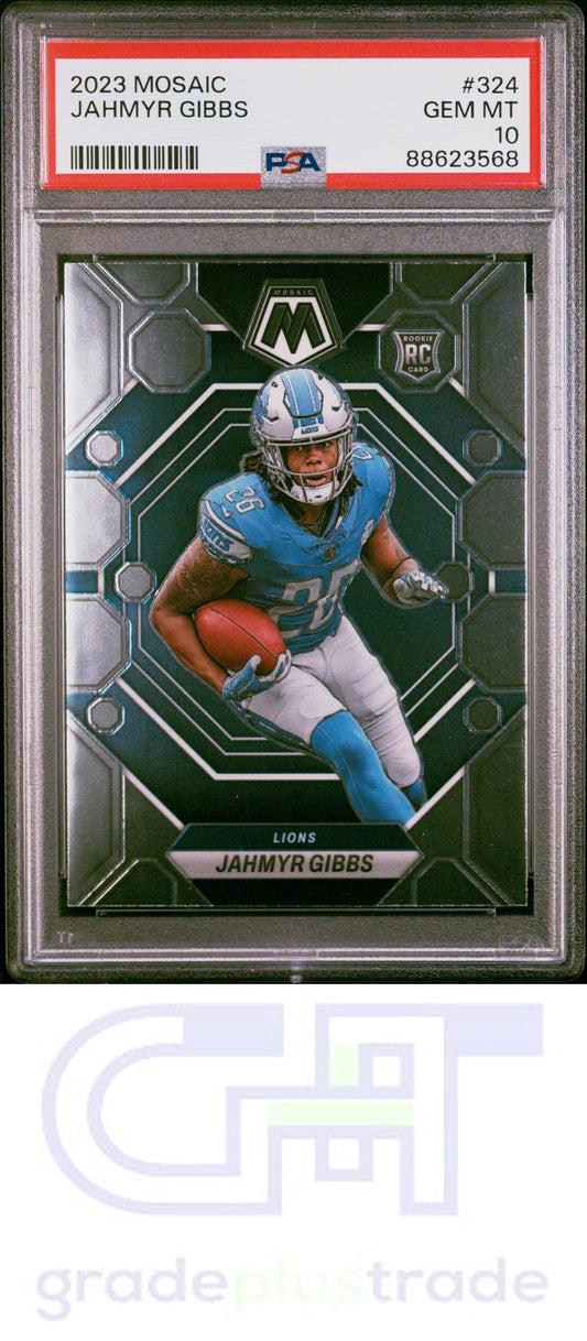 2023 Panini Mosaic #324 Jahmyr Gibbs RC PSA 10