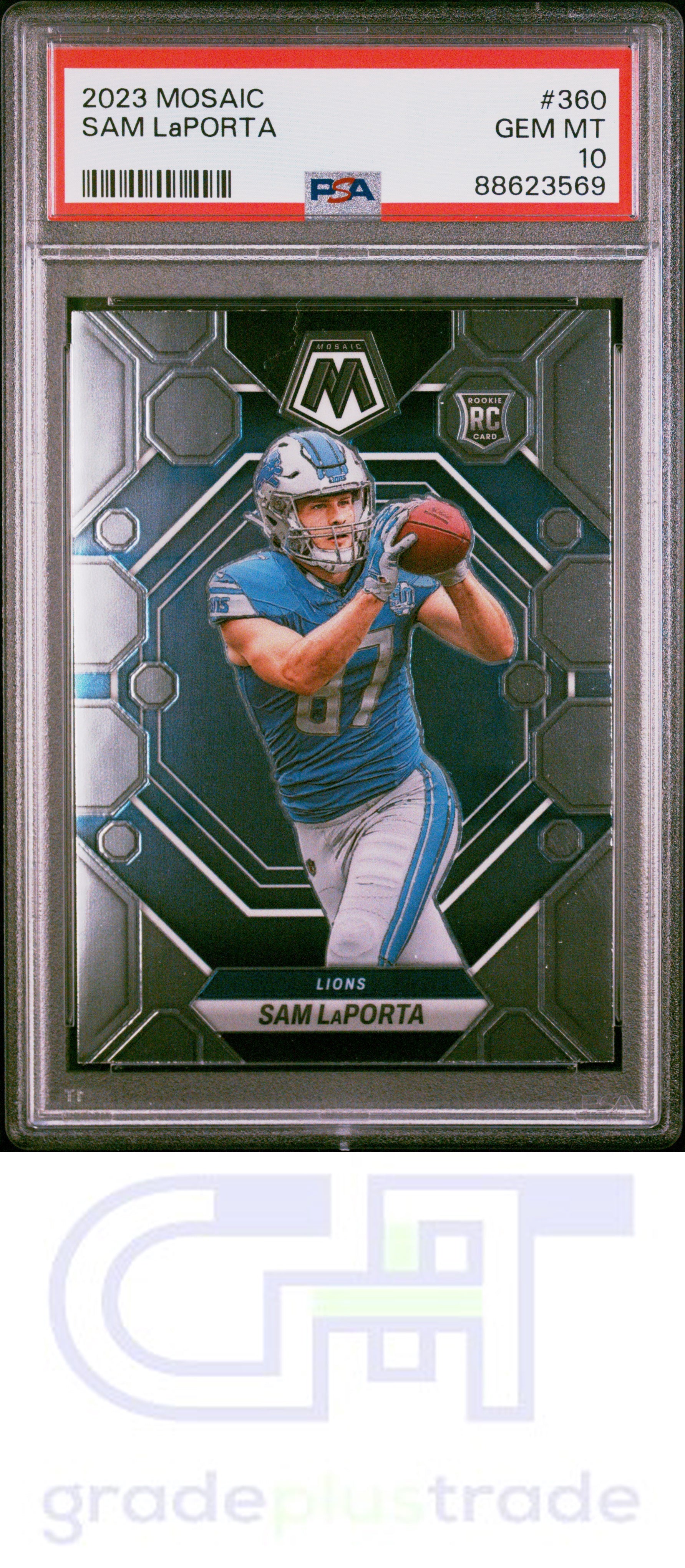 2023 Panini Mosaic #360 Sam Laporta PSA 10