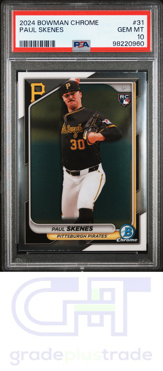 2024 Bowman Chrome #31 Paul Skenes RC PSA 10