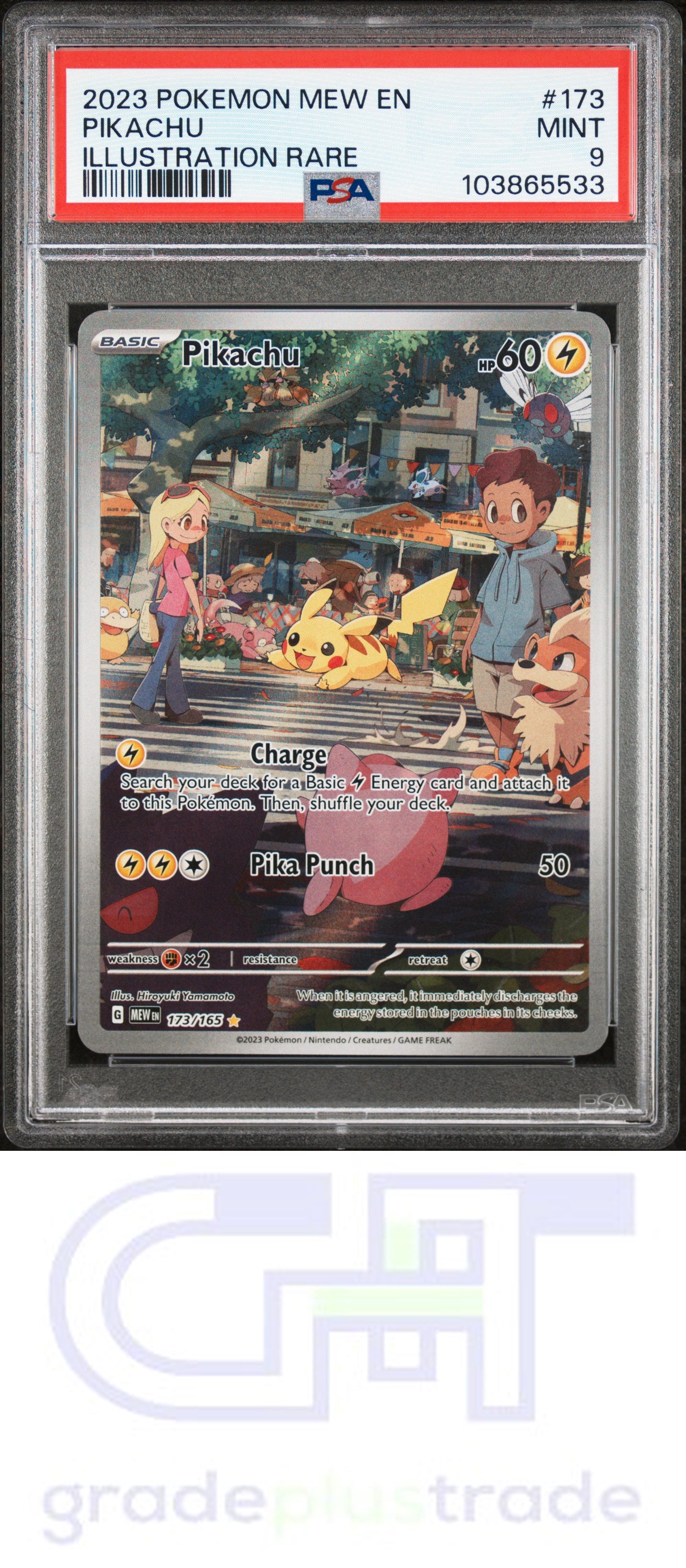 2023 Pokemon Mew En-151 #173 Illustration Rare Pikachu PSA 9 MINT