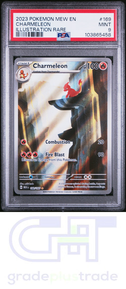 2023 Pokemon Mew En-151 #169 Illustration Rare Charmeleon PSA 9 MINT
