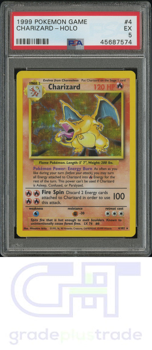 1999 Pokemon Game #4 Charizard-Holo PSA 5