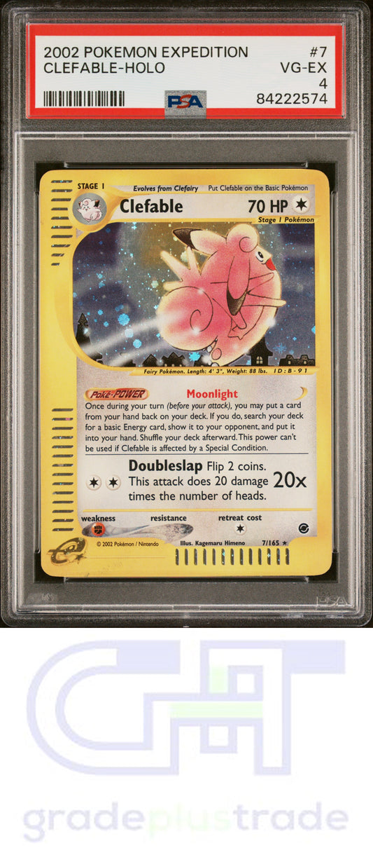 2002 Pokemon Expedition #7 Clefable-Holo PSA 4