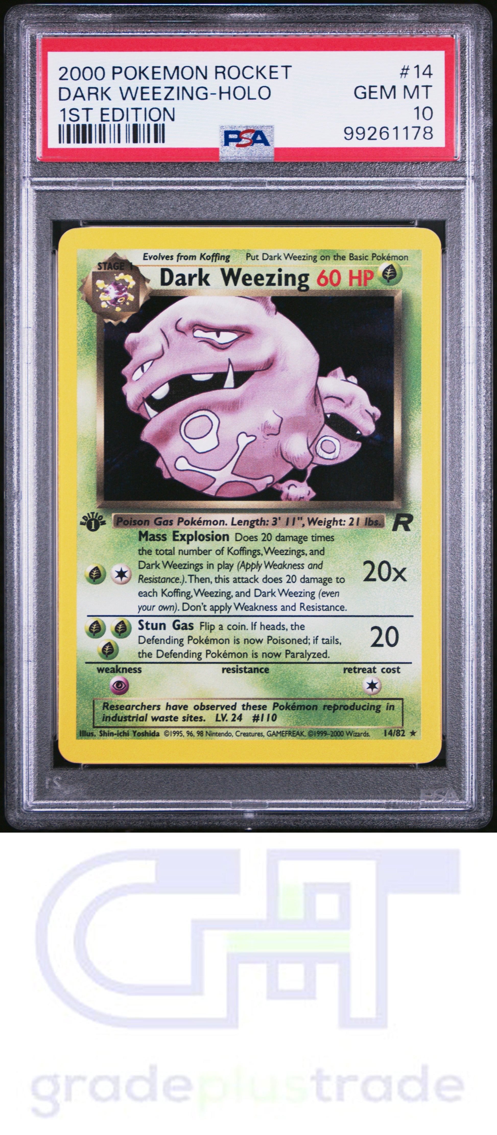 2000 Pokemon Rocket #14 1st Edition Dark Weezing Holo PSA 10