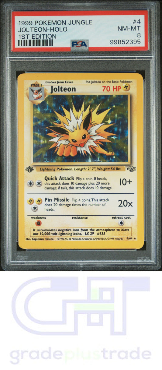 1999 Pokemon Jungle #4 1st Edition Jolteon Holo PSA 8