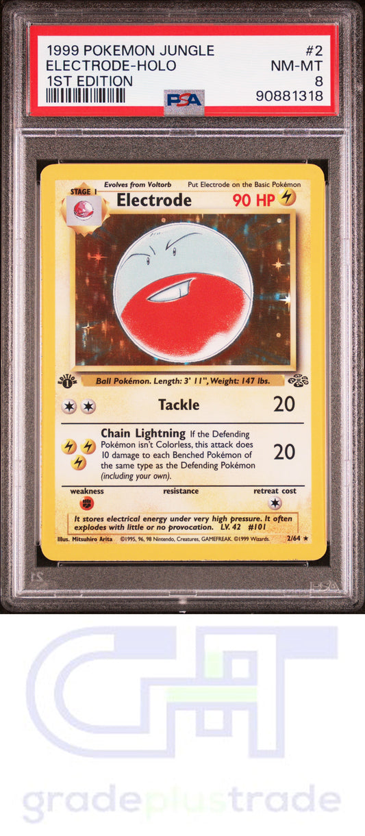 1999 Pokemon Jungle #2 1st Edition Electrode Holo PSA 8