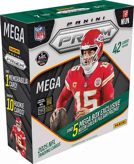 2025 Panini Prizm Football Mega Box *Neon Green Prizms*