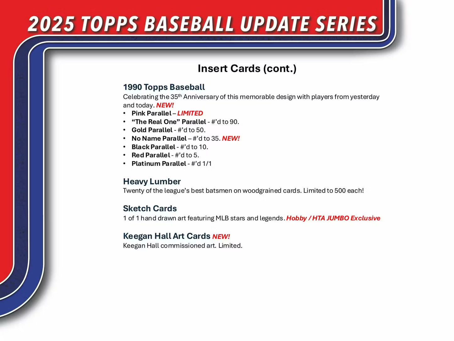 2025 Topps Baseball Update Series Jumbo Box
