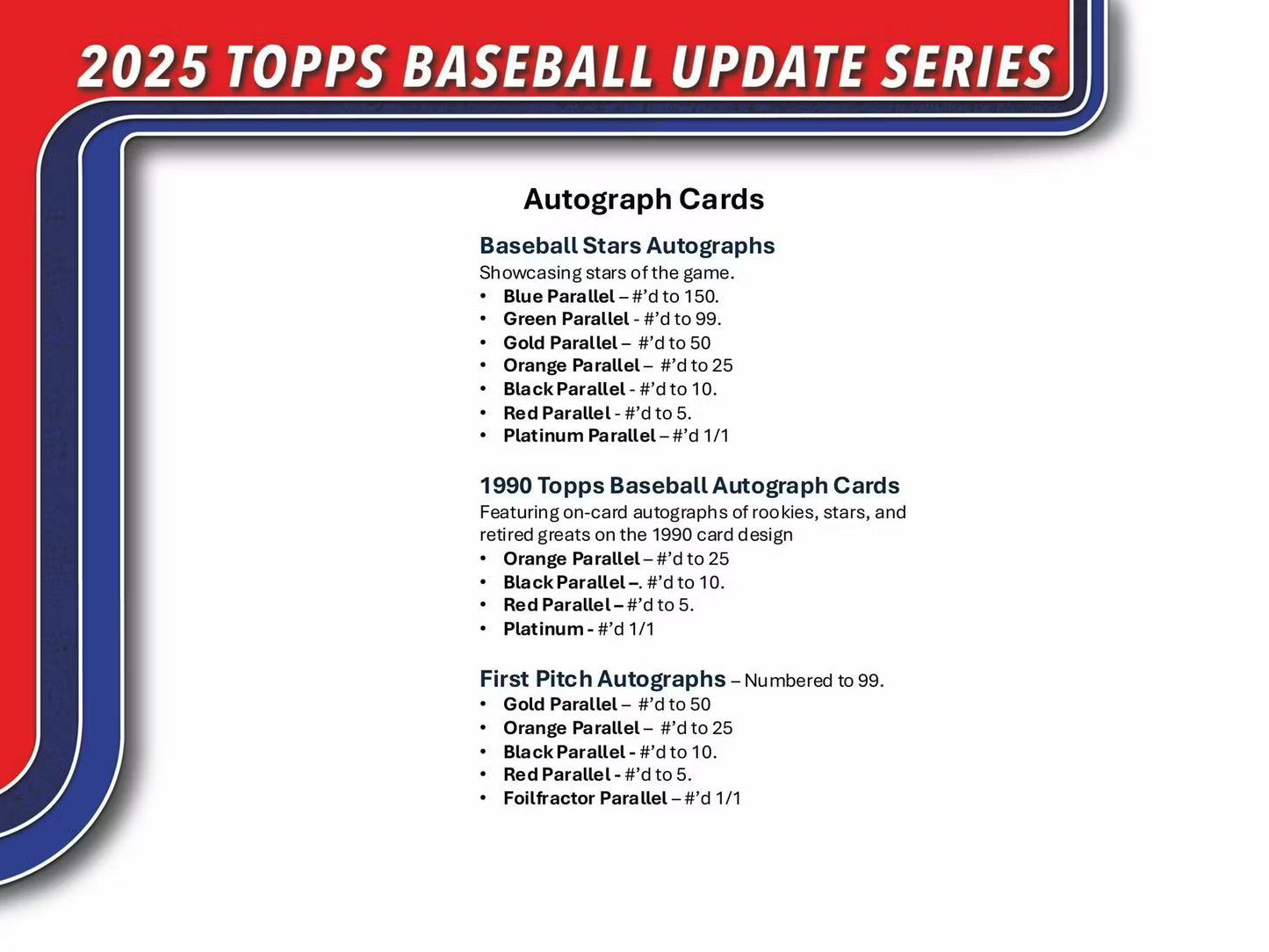 2025 Topps Baseball Update Series Jumbo Box